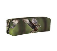 WYCZHY Estuche de piel para lápices de caza, con impresión salvaje voladora, bolsa de gran capacidad para la escuela para herramientas de papelería, Gold, Talla única, Neceser de maquillaje