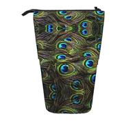 WYCZHY Estuche para lápices con diseño de pavo real fresco, espaciosas bolsas para lápices, bolsa para bolígrafos, trabajo, oficina, artistas, suministros, Black, Talla única, Organizador de bolsas