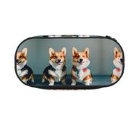 WYCZHY Estuche para lápices de alta capacidad con diseño de perros corgi, estuche organizador para bolígrafos, suministros estéticos para adultos, Black, Talla única, Organizador de bolsas