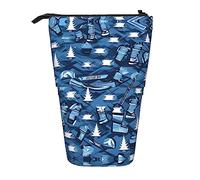 WYCZHY Estuche para lápices de pie con patrón de hockey sobre hielo, espaciosas bolsas para lápices, bolsa para bolígrafos, trabajo, oficina, artistas, suministros, Black, Talla única, Organizador de