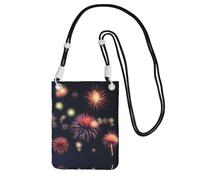 WYCZHY Explosion Firework - Bolsa cruzada de viaje con estampado 3D para teléfono celular, con correa para el hombro para teléfono, pasaporte para caminar, cartera, Black, Talla única