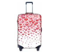 WYCZHY Falling Red Hearts - Funda para maleta grande con estampado de corazones rojos, funda elástica con cremallera, protege el equipaje durante el viaje, White, XL