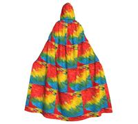 WYCZHY Fantástica capa de disfraz de loro de plumas de loro, capa con capucha para adultos, bata medieval para festival renacentista gótico