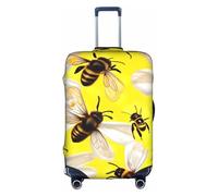 WYCZHY Flying Bees Daisy Honeys - Funda para maleta grande con estampado de abejas y margaritas, funda elástica para maleta con cremallera, protege el equipaje durante el viaje, White, XL