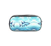 WYCZHY Flying Fish in the Oceans - Estuche transparente para lápices, bolsa de PVC resistente con cremallera, organizador resistente para marcadores