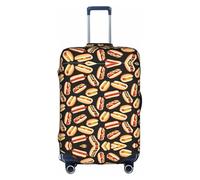 WYCZHY Fun Food - Funda para maleta grande con estampado de perros calientes, funda elástica con cremallera, protege el equipaje durante el viaje, White, L