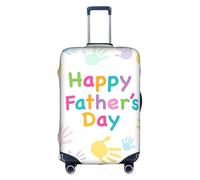 WYCZHY Funda de maleta grande con estampado de mano y feliz día del padre, funda elástica para maleta con cremallera, protege el equipaje durante el viaje, White, M