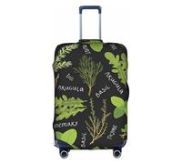 WYCZHY Funda de maleta grande con estampado de tomillo y eneldo de albahaca, romero y funda elástica para maleta con cremallera, protege el equipaje durante el viaje, White, M