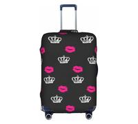 WYCZHY Funda para maleta grande con estampado de corona y labios, funda elástica para maleta con cremallera, protege el equipaje durante el viaje, White, S