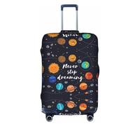 WYCZHY Funda para maleta grande con estampado de planetas, funda elástica con cremallera, protege el equipaje durante el viaje, White, L