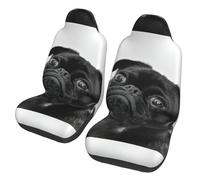 WYCZHY Fundas de asiento de coche con estampado de perro carlino negro, protector universal para asientos de automóvil, SUV, sedán, camioneta