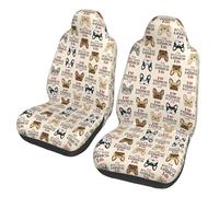 WYCZHY Fundas de asiento de coche con estampado de perro francés, protector universal para asientos de automóvil, SUV, sedán, camión