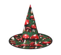 WYCZHY Gorra roja con estampado de setas de 13 pulgadas de alto, plegable, gorro de Halloween de tela Oxford para carnavales