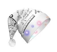 WYCZHY Gorro de Navidad LED con diseño de cálculo geek matemático, 3 modos intermitentes para vacaciones, Halloween