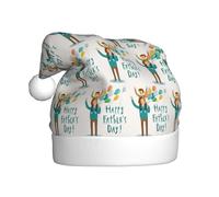 WYCZHY Gorro de Papá Noel con estampado "Happy Fathers Day By Son", gorro rojo para adultos, mujeres y hombres, accesorio con gorras de invierno