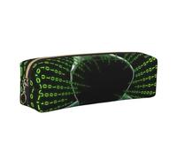 WYCZHY Hacker Attack Printing - Estuche de cuero para lápices, marcadores, bolsa de gran capacidad para la escuela para herramientas de papelería, Gold, Talla única, Neceser de maquillaje