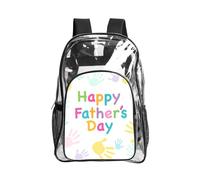 WYCZHY Hand and Happy Fathers Day - Bolsa transparente resistente impresa para playa, deportes al aire libre, viajes
