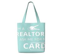 WYCZHY I'M A Realtor Ask Me Print - Bolsa grande reutilizable y resistente de lona de alta calidad, bolsas de regalo reutilizables para el trabajo y compras