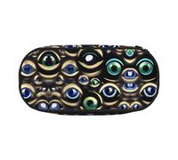 WYCZHY Many Evil Eyes Estuche para lápices de alta capacidad, estuche organizador para bolígrafos, suministros estéticos para adultos, Black, Talla única, Organizador de bolsas