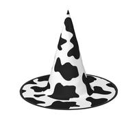 WYCZHY Sombrero de Halloween plegable de 13 pulgadas de alto, estampado de vaca en blanco y negro, gorra de Halloween de tela Oxford para carnavales