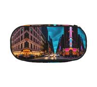 WYCZHY Streets of New York City Estuche para lápices de alta capacidad, estuche organizador para bolígrafos, suministros estéticos para adultos, Black, Talla única, Organizador de bolsas