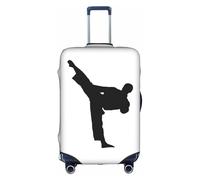 WYCZHY Taekwondo - Funda para maleta grande con estampado de artes marciales, funda elástica con cremallera, protege el equipaje durante el viaje, White, XL