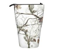 WYCZHY White Trees - Estuche para lápices con diseño de camuflaje, espaciosas bolsas para lápices, bolsa para bolígrafos, trabajo, oficina, artistas, suministros, Black, Talla única, Organizador de