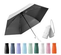 Wydexint Paraguas Plegable, Paraguas Proteccion Uv, Paraguas Portatil, Mini Paraguas, Viene Con Una Caja De Cápsulas, Impermeable y Resistente Al Viento, Adecuada Tanto Para Hombres Como Para Mujeres