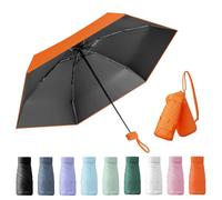 Wydexint Paraguas Plegable, Paraguas Proteccion Uv, Paraguas Portatil, Mini Paraguas, Viene Con Una Caja De Cápsulas, Impermeable y Resistente Al Viento, Adecuada Tanto (naranja)