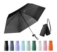 Wydexint Paraguas Plegable, Paraguas Proteccion Uv, Paraguas Portatil, Mini Paraguas, Viene Con Una Caja De Cápsulas, Impermeable y Resistente Al Viento, Adecuada Tanto (negro)