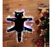 WYEDJHF Alfombra iluminada de gato frito, divertida alfombra de gato frito de la tía Bethany de National Lampoon's Humor, decoración de vacaciones de Navidad, para familiares y amigos (luz de color)