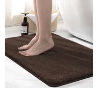 wyewye Alfombra de baño de microfibra, súper gruesa, súper absorbente, 50 x 80 cm, café