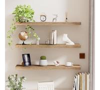 wyewye Juego de 3 estantes flotantes de madera, estantes rústicos montados en la pared, estante flotante decorativo de 60 cm, estantes de exhibición de pared con soportes invisibles para dormitorio,