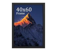 wyewye Marco de fotos 40x60, Marco de madera MDF Din 40x60 Negro, Marco con vidrio acrílico - para colgar en vertical u horizontal, para fotos, pósters, rompecabezas