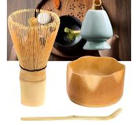 WYFCR 4PCS Juego de matcha, juego de tazón de matcha, cuchara de incienso, estante de whisky, tazón de madera de 510 ml, kit de té de Matcha a mano, accesorios de ceremonia de matcha