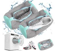 WYFDCZZP Bolsa de Limpieza de Zapatos, Bolsa Zapatos Lavadora, Saco Lavadora para Zapatos, Funda Zapatos Lavadora, Bolsa de Lavandería con Cremallera, Reutilizable y Duradero (Gris 2pcs)