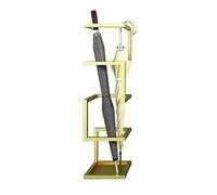 WYFFF Soporte cuadrado de metal dorado para paraguas para entrada, pasillo, puerta delantera