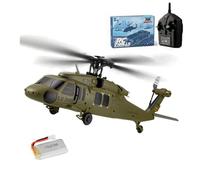 WYFTOY Helicóptero K170 UH60L RC para principiantes adultos, modelo de helicóptero de control remoto sin barra 2.4G 4CH con retención de altitud, motocicleta dual sin escobillas, giroscopio de 6 ejes