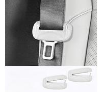 WYFZ 2 Piezas Funda Hebilla Cinturón Seguridad para Mazda 3 Schrägheck 4 (IV) BP I 2019-2024, Protector Silicona Cubierta Clip Silenciador Anti-Arañazos,White-B