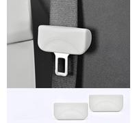 WYFZ 2 Piezas Funda Hebilla Cinturón Seguridad para Mazda 3 Schrägheck 4 (IV) BP I 2019-2024, Protector Silicona Cubierta Clip Silenciador Anti-Arañazos,White-A