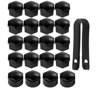 WYFZ 20 Piezas Cubre Tuercas de Rueda para Mercedes-Benz Citan Sprinter V 250 V 300 Vito Tapones de Pernos Plástico Negro Brillante Protección Llantas Accesorios,17mm