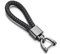 WYFZ Llavero de Cuero Trenzado para VW Golf Vi Cabriolet 2011-2015, Llaveros Coche Hebilla de Aleación de Zinc con Anillo en D Antipérdida Señoras Hombres Regalo,A