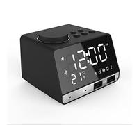 WYGC Reloj Despertador Digital Bluetooth Altavoz Despertador Radio Dar El Teléfono Plano Carga Música Reloj Monitor Despertador Electronico Reloj De Escritorio Despertador electronico (Color : Black)