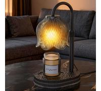 WYghyronic Lámpara Calentadora de Velas con Altura Ajustable - Calentador de Cera Regulable de 4 Niveles sin Llama, Función de Temporizador y Diseño Elegante en Múltiples Colores (negro07)