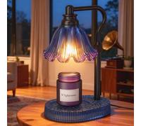 WYghyronic Lámpara Calentadora de Velas con Altura Ajustable - Calentador de Cera Regulable de 4 Niveles sin Llama, Función de Temporizador y Diseño Elegante en Múltiples Colores (azul)