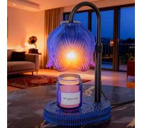 WYghyronic Lámpara Calentadora de Velas con Altura Ajustable - Calentador de Cera Regulable de 4 Niveles sin Llama, Función de Temporizador y Diseño Elegante en Múltiples Colores (azul07)