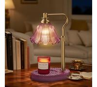 WYghyronic Lámpara Calentadora de Velas con Altura Ajustable - Calentador de Cera Regulable de 4 Niveles sin Llama, Función de Temporizador y Diseño Elegante en Múltiples Colores (rosa)
