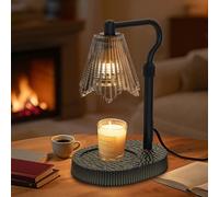 WYghyronic Lámpara calentadora de velas temporizador y brillo regulable en 4 niveles - Altura ajustable, ideal para dormitorios de casas nuevas, regalos para mujeres. (Negro)