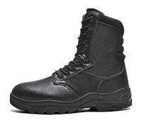 Wygwlg Hombres Puntera de Acero Zapatos de Seguridad Entrenadores Militares Botas Transpirables Deporte al Aire Libre Fuerzas Especiales Bota Botas tácticas de Senderismo,Black-41