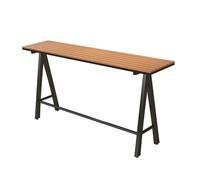 WYHBXD Mesa Alta de Jardín Exterior, Bar Polywood con Estructura Acero, Auxiliar Estrecha para Balcón, Terraza y Patio, Resistente a la Intemperie, Verde(Black,140cm/55)